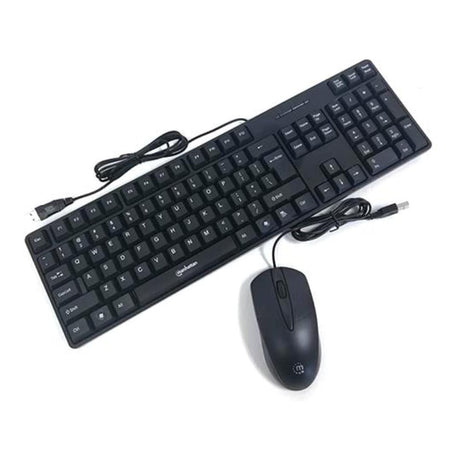 Manhattan Wired Mouse and Keyboard Combo Black 179263