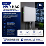 Ajax Security 16-Channel 4K HDMI NVR White 19134506-122-WH1