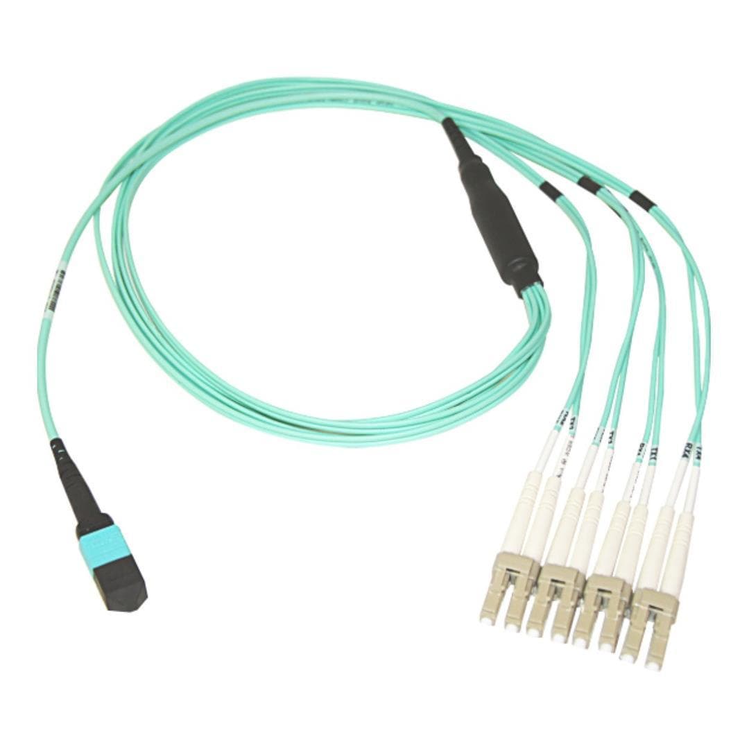 Apache 5m Breakout MPO to 4 x LC OM3 Fibre Patch Lead 5MMPO4XLCOM3
