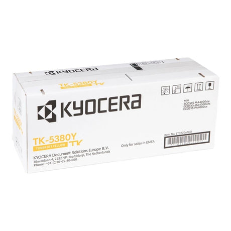 Kyocera TK-5380Y Yellow Toner Cartridge 10,000 Pages Original 1T02Z0ANL0 Single-pack