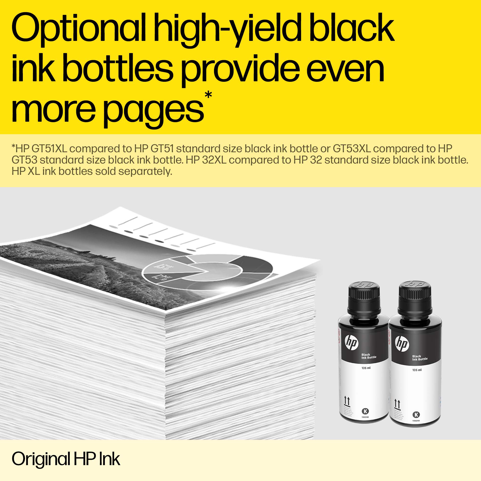 HP GT53XL 135-ml Bottle Black High Yield Printer Ink Cartridge