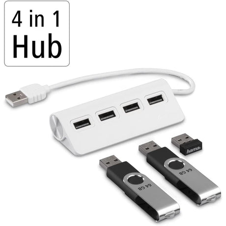 Hama USB 2.0 480 Mbit/s Interface Hub White 200120