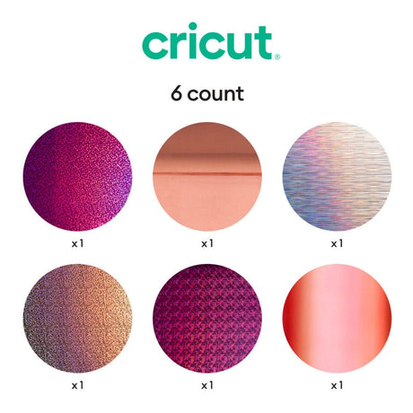 Cricut Holographic Permanent Vinyl 30.5x30.5cm 6-sheet Pink Sampler 2009601