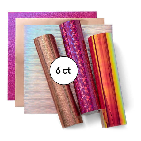 Cricut Holographic Permanent Vinyl 30.5x30.5cm 6-sheet Pink Sampler 2009601