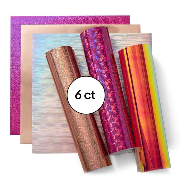 Cricut Holographic Permanent Vinyl 30.5x30.5cm 6-sheet Pink Sampler 2009601