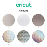 Cricut Holographic Permanent Vinyl 30.5x30.5cm 6-sheet Silver Sampler 2009604