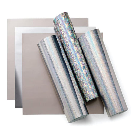 Cricut Holographic Permanent Vinyl 30.5x30.5cm 6-sheet Silver Sampler 2009604