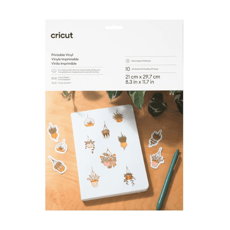 Cricut Printable Vinyl Sheets 21x30cm 10-sheet Silver 2010365