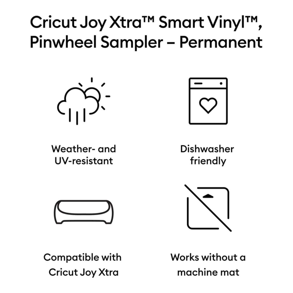 Cricut Joy Xtra Smart Vinyl Permanent 24.1x30.5cm 3-sheets Pinwheel Sampler 2011366
