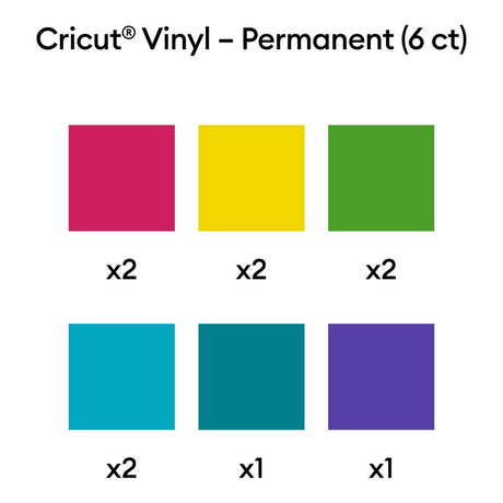 Cricut Premium Vinyl Permanent 30x30cm 6-sheet Summer Sampler 2011588