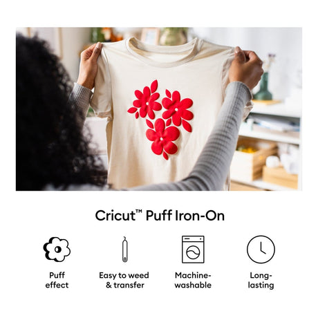 Cricut Puff Iron-On Vinyl 30.5x48.3cm 1-sheet Metallic Silver 2011780