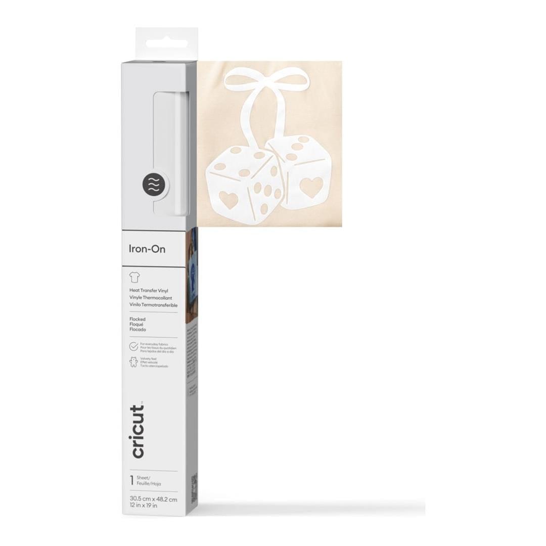 Cricut Flocked Iron-On Vinyl 30.5x48.3cm 1-sheet White 2011789