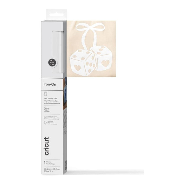 Cricut Flocked Iron-On Vinyl 30.5x48.3cm 1-sheet White 2011789