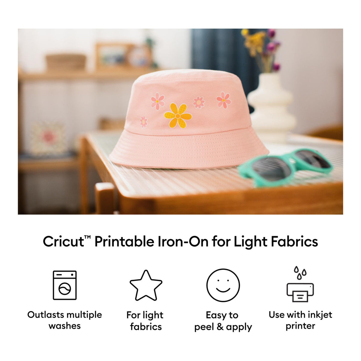 Cricut Printable Iron-On Vinyl for Light Fabrics 21x29.7cm 5-sheet 2011838