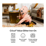 Cricut Value Glitter Iron-On Vinyl 25.4cmx2.4m 1-sheet Silver 2012076