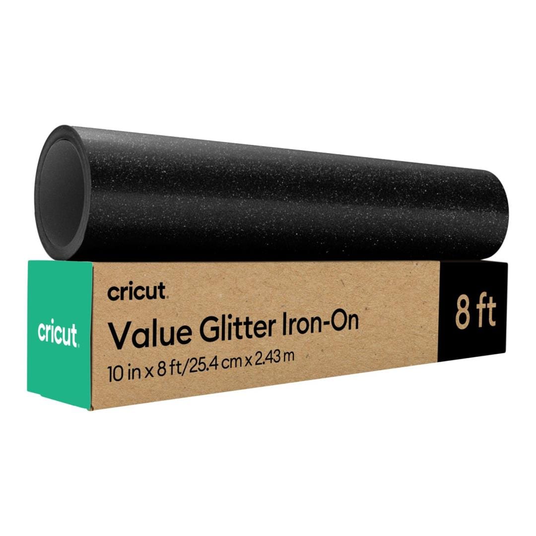 Cricut Value Glitter Iron-On Vinyl 25.4cmx2.4m 1-sheet Black 2012077