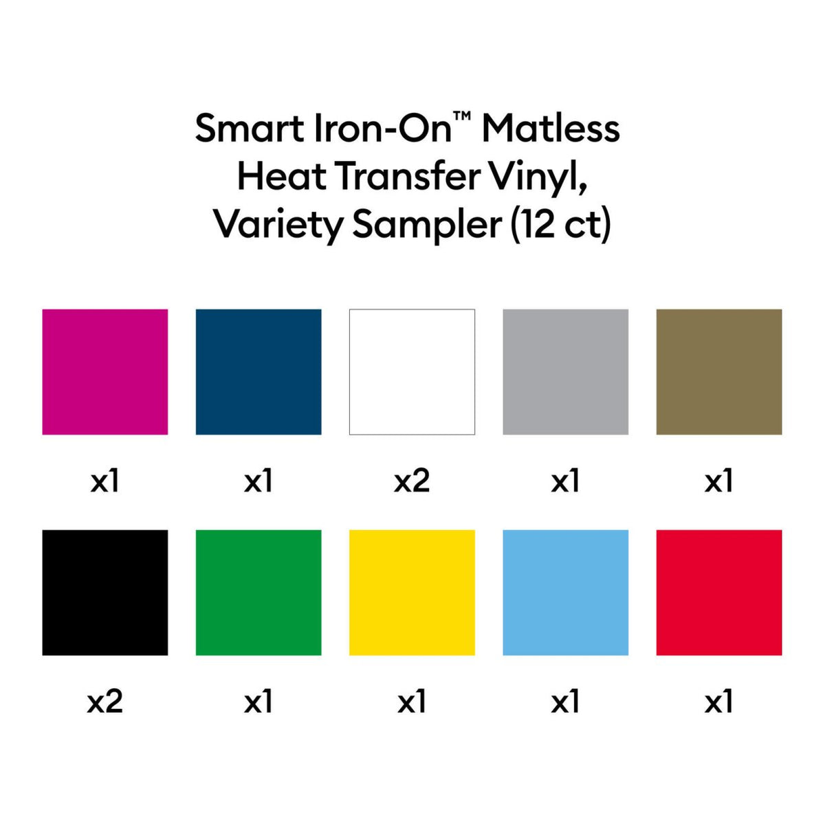Cricut Smart Iron-On Variety Sampler 13 in x 12 in 12-pack 2012312