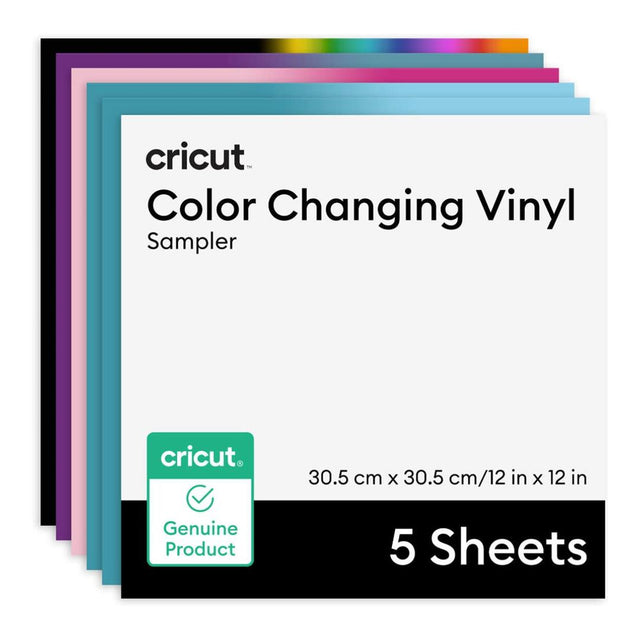 Cricut Temperature-Activated Colour-Changing Permanent Vinyl Rainbow Sampler 12 in x 12 in 5-pack 2012350