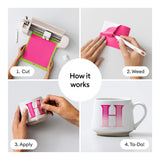 Cricut Temperature-Activated Colour-Changing Permanent Vinyl Rainbow Sampler 12 in x 12 in 5-pack 2012350