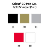 Cricut 3D Iron-On Bold Sampler 12 in x 12 in 5-pack 2012359