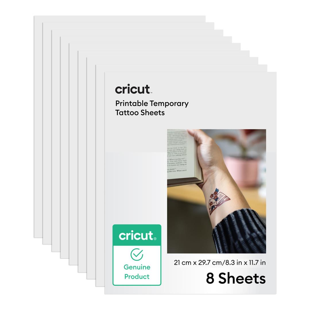 Cricut Printable Temporary Tattoo Sheets A4 21.6x 7.9cm 8-sheet Transparent 2012652