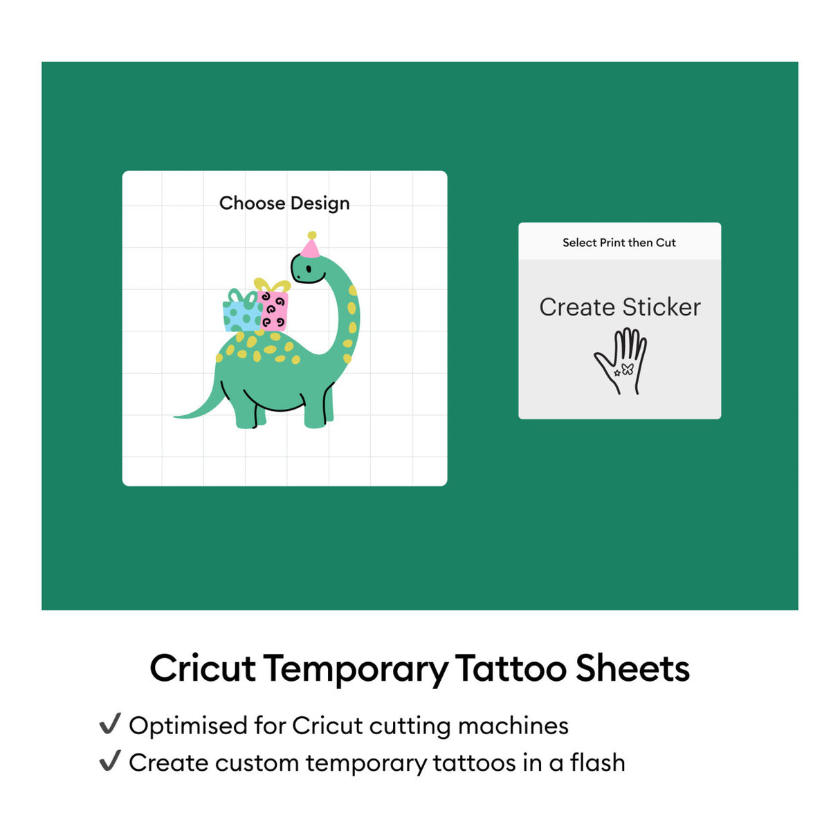 Cricut Printable Temporary Tattoo Sheets A4 21.6x 7.9cm 8-sheet Transparent 2012652