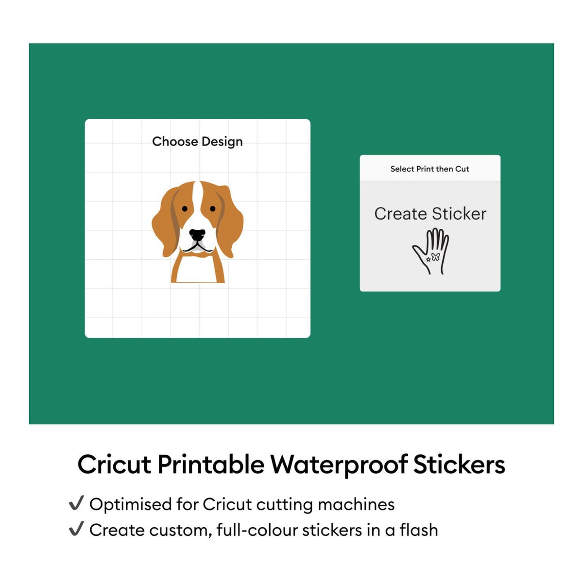 Cricut Printable Waterproof Sticker Set White A4 20-pack 2012655