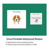 Cricut Printable Waterproof Sticker Set White A4 20-pack 2012655
