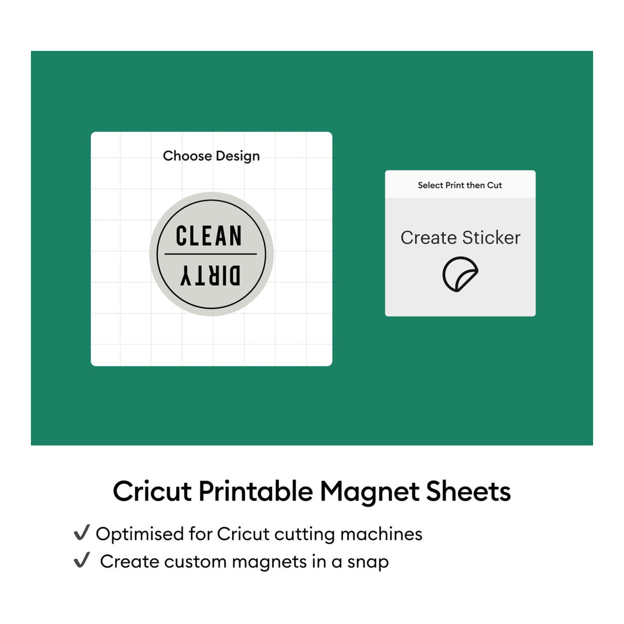 Cricut Printable Magnet Sheets A4 21.6x27.9cm 8-sheet White 2012657