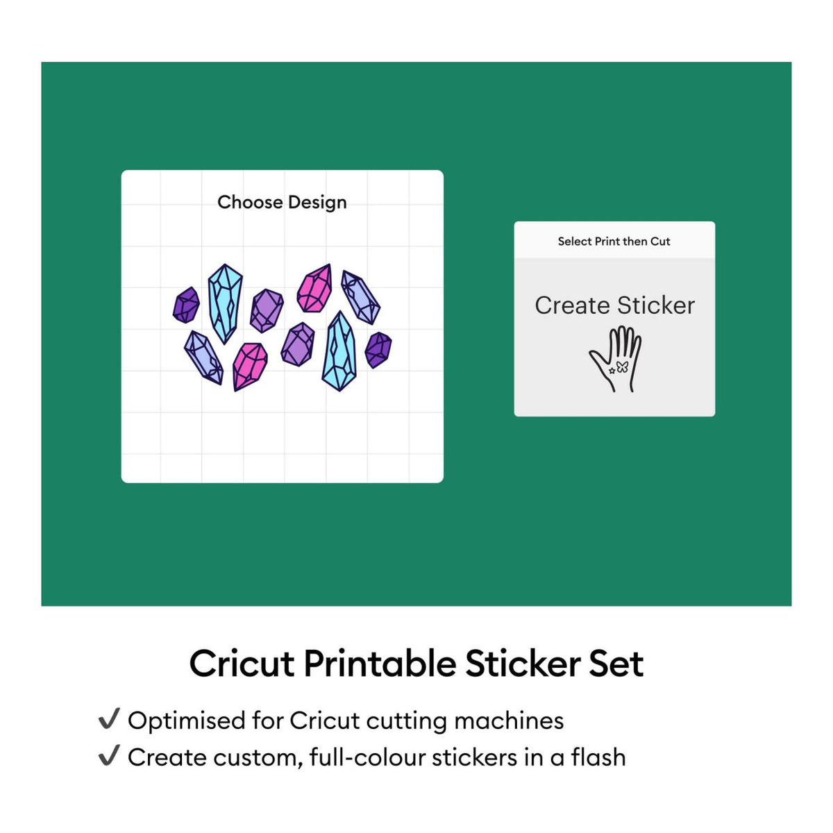 Cricut Printable Waterproof Holographic Sticker Set Transparent A4 10-pack 2012659