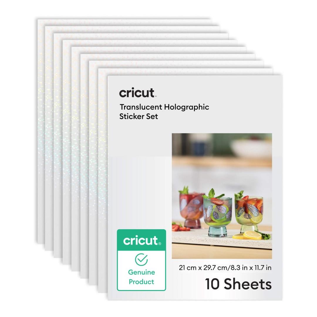 Cricut Printable Waterproof Holographic Sticker Set Transparent A4 10-pack 2012659