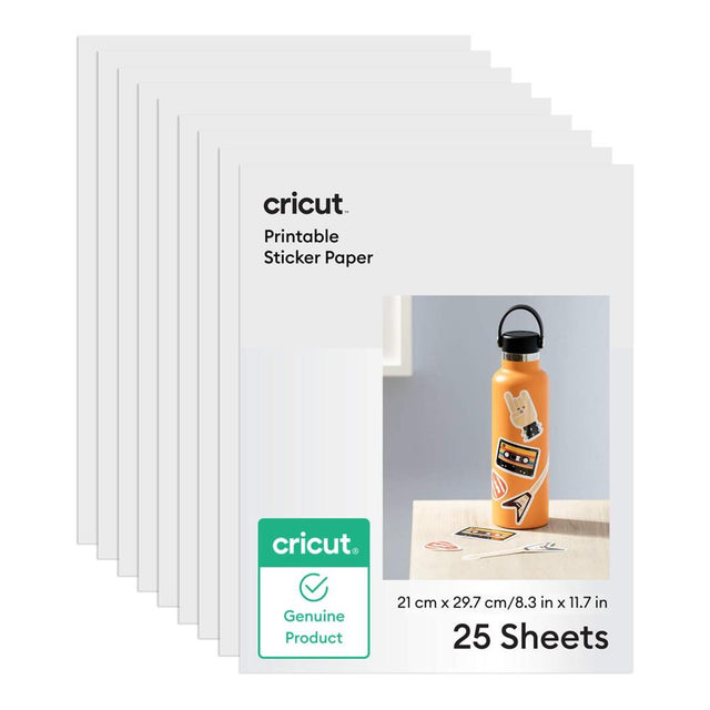 Cricut Printable Sticker Paper for Laser Printers White A4 25-pack 2012666
