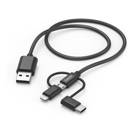 Hama 3-in-1 Multi Charging Cable 1.5m Black 201536