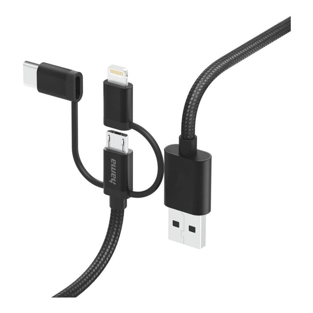 Hama 3-in-1 Multi Charging Cable 1.5m Black 201536