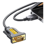 Ugreen RS-232 USB-A Male to DB9 Male Serial Adapter Cable Black 20222
