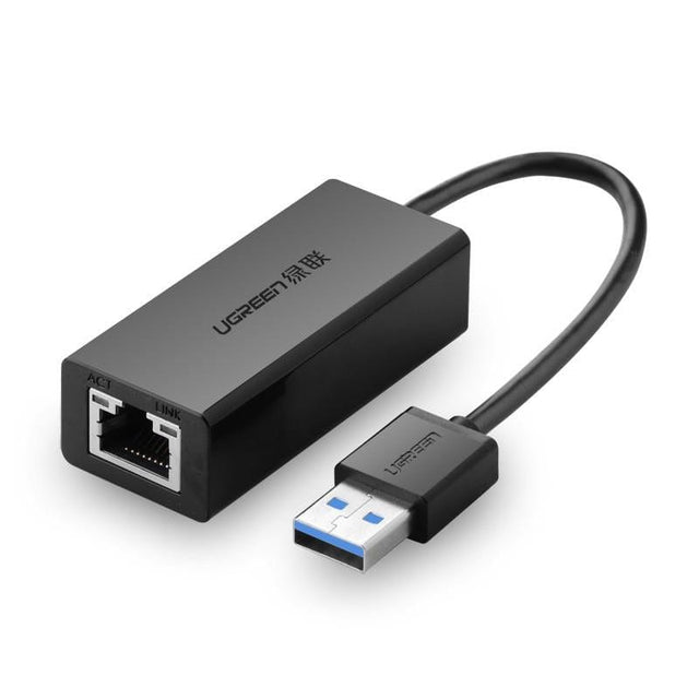 Ugreen USB-A Male to RJ45 Gigabit Ethernet Female Adapter Black 20256