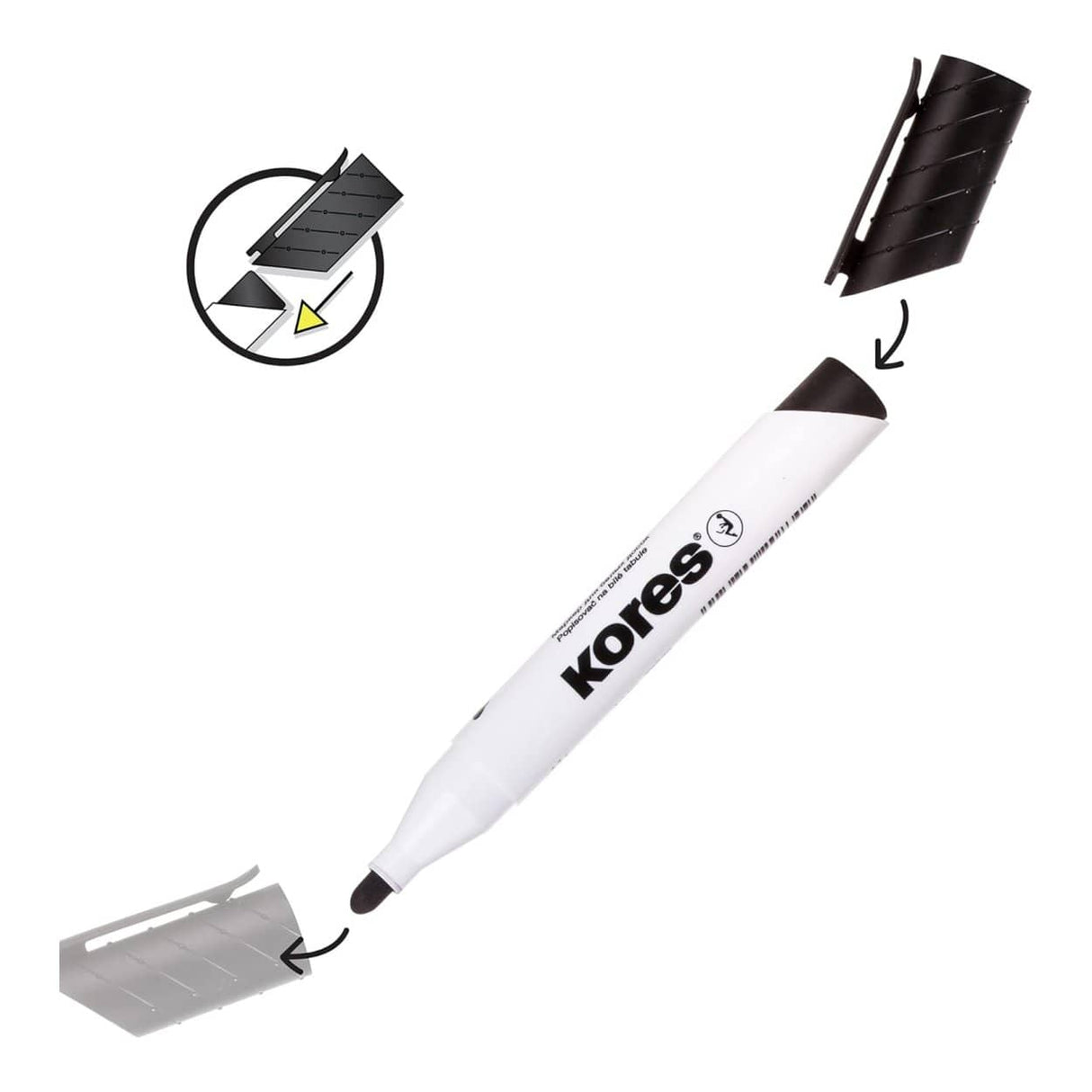 Kores K-Marker Whiteboard Wallet 7 plus Magnetic Whiteboard Eraser 20866