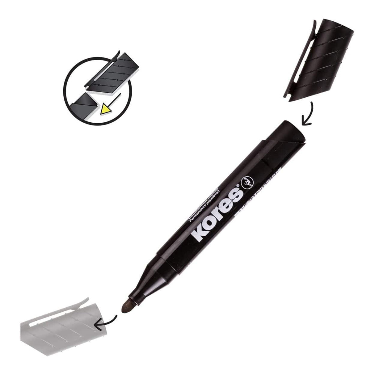 Kores K-Marker XP1 Bullet Tip Permanent Marker 6-pack 20902