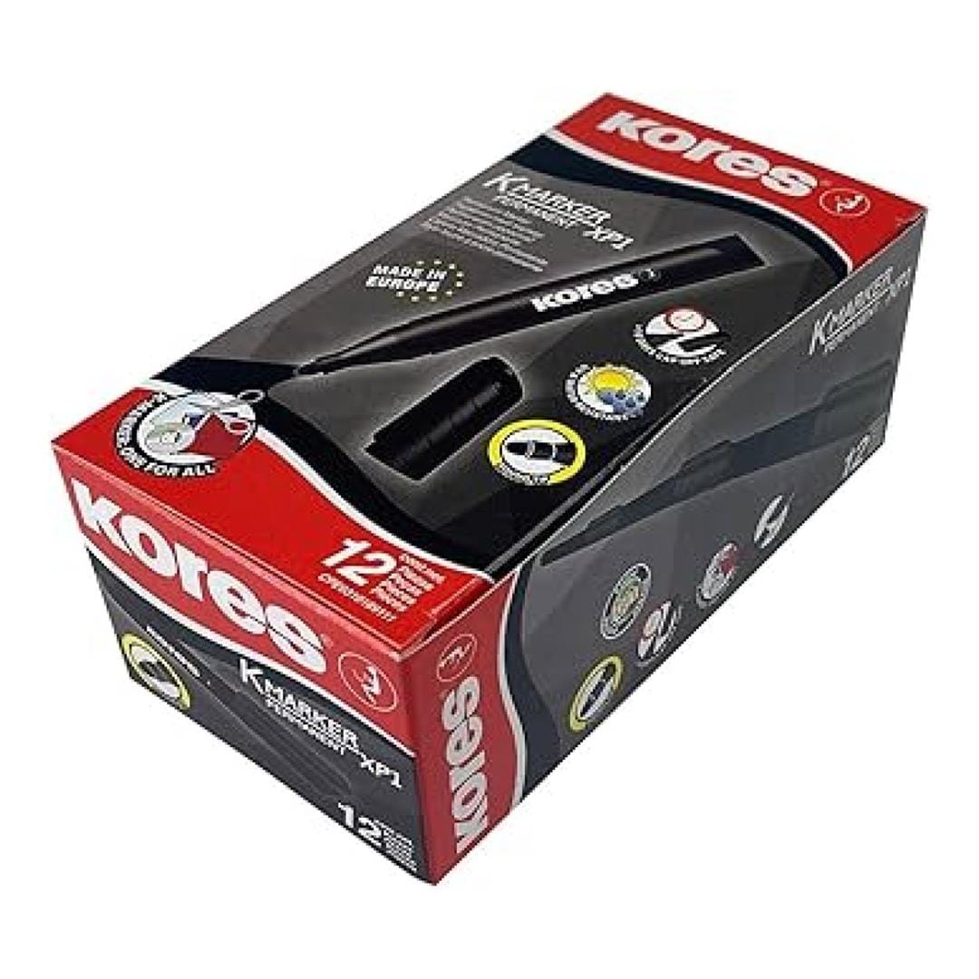 Kores K-Marker Permanent Marker Bullet Tip 12-pieces Black 20930