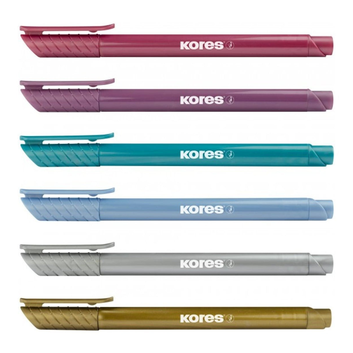 Kores Metallic Style Brush Tip Markers 6-pack 21461