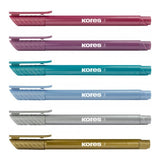 Kores Metallic Style Brush Tip Markers 6-pack 21461