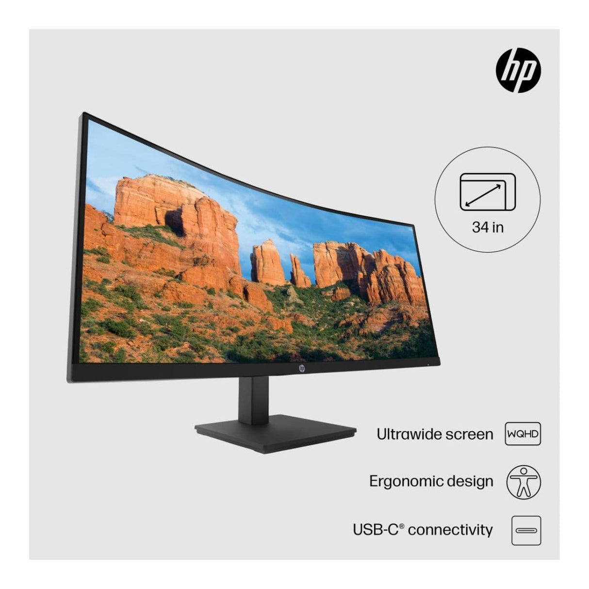 HP P34hc G4 34-inch 3440 x 1440p WQHD 21:9 100hz 5ms VA Curved Monitor 21Y56AA