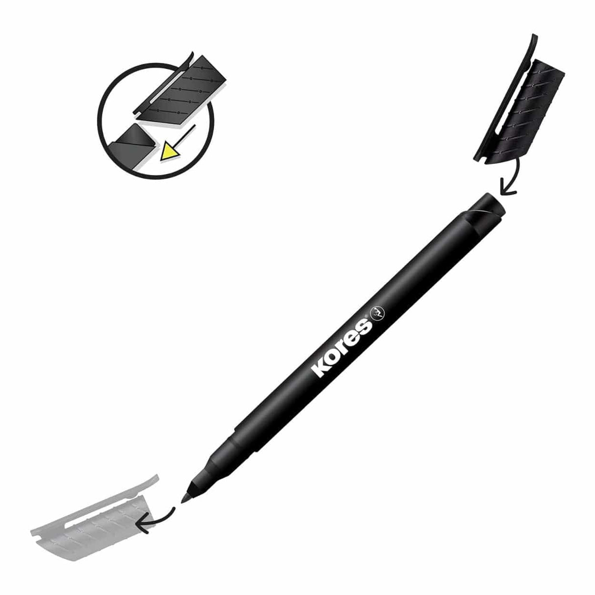 Kores K-Marker P1 Fine Tip Permanent Marker 12-pack Black 22100
