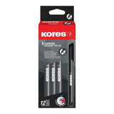 Kores K-Marker P1 Fine Tip Permanent Marker 12-pack Black 22100