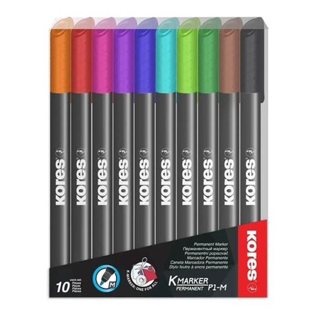 Kores K-Marker P1 Fine Tip Permanent Marker 10-pack 22141