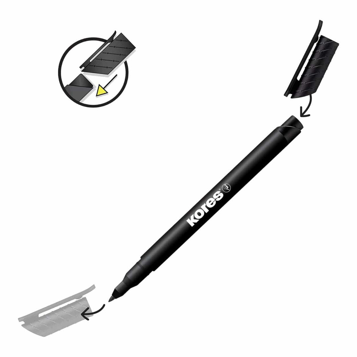 Kores K-Marker P1 Fine Tip Permanent Marker 6-pack 22146