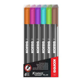 Kores K-Marker P1 Fine Tip Permanent Marker 6-pack 22146