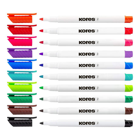 Kores K-Marker W1 Fine Tip Whiteboard Marker Pen Type 10-pack 22841