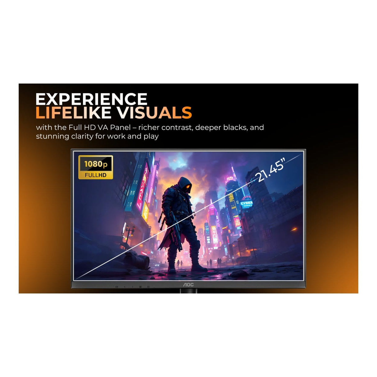 AOC 22B30HM2 21.45-inch 1920 x 1080p FHD 16:9 100Hz 1ms LED VA Monitor