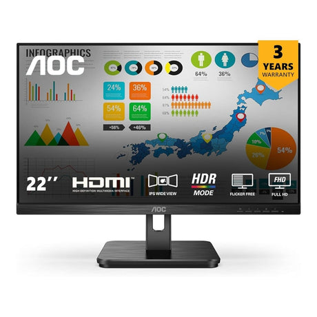 AOC 22E2HM 21.5-inch 1920 x 1080p FHD 16:9 4ms 75Hz LED VA Monitor